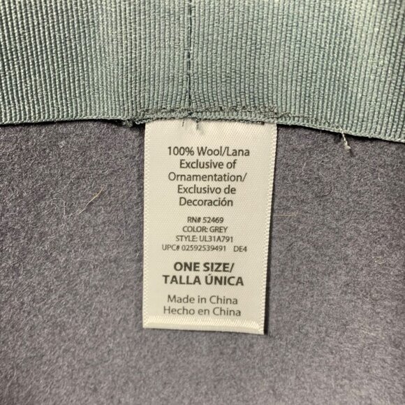 Womens Gray Wool Felt Flapper Cloche Bucket Bowler Hat One Size EUC - Picture 6 of 6